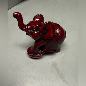 Elegant Red Elephant Figurine